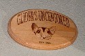 Glider's Uncensored woodburned sign.
